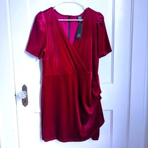 Wild Fable hot pink velvet dress NWT L